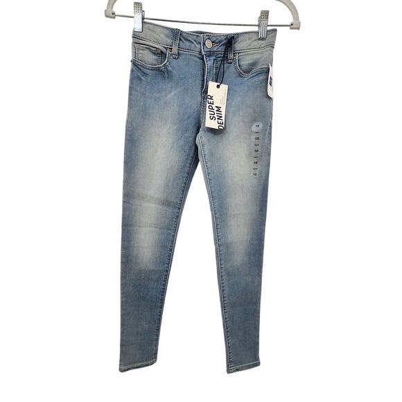 New NWT Gap Kids High Stretch Super Skinny Mid Rise Jeans Light Wash 10 Reg - Picture 1 of 5